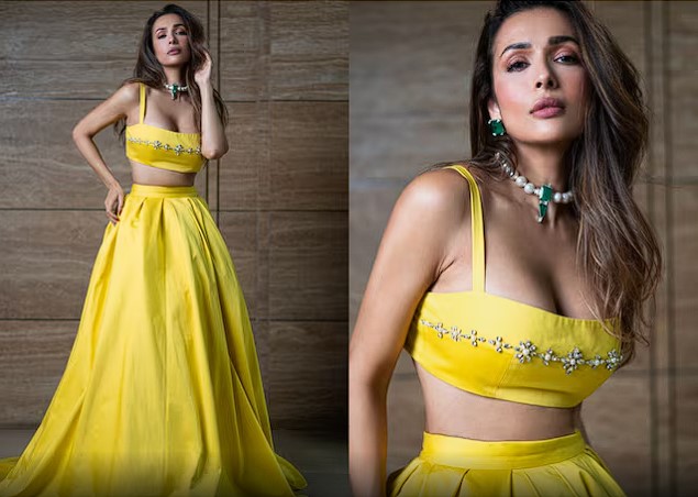 Malaika Arora Shines in a Sunshine Yellow Ensemble at Mumbai Awards Show